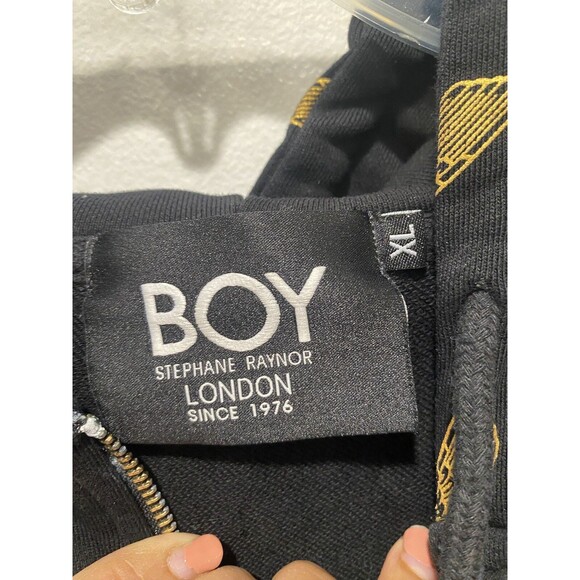 Unisex Boy London Black Gold Hoodie Pullover Hooded Full zip sweater Sz XL - Picture 4 of 9